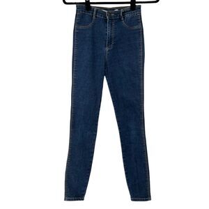 Zara Dark Wash High Rise Waist Skinny Jeans